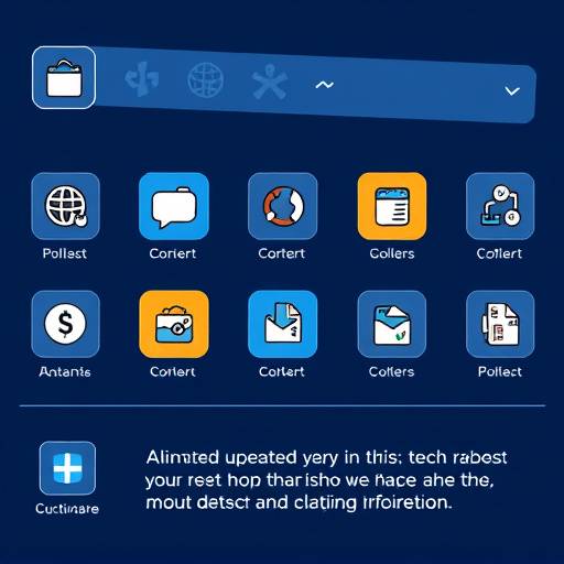Geanimeerde uitleg van een complex software-interface, met heldere iconen en vloeiende overgangen.