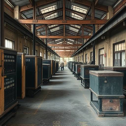 Historische archiefbeelden van een oude fabriek, gecombineerd met interviews van gepensioneerde werknemers.