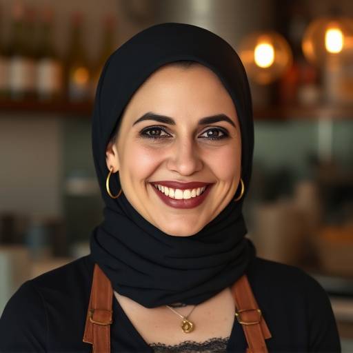Portret van mevrouw Fatima El Mansouri, eigenaresse van 'De Gouden Spatel Catering'