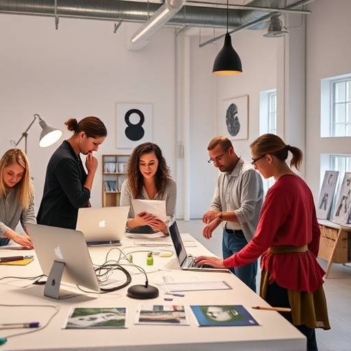Team van Lumina Studios aan het werk in een moderne studio